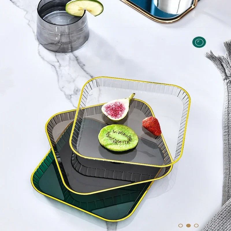 4-Piece Small Acrylic Serving Tray Set - Imperial Snack Dishes
