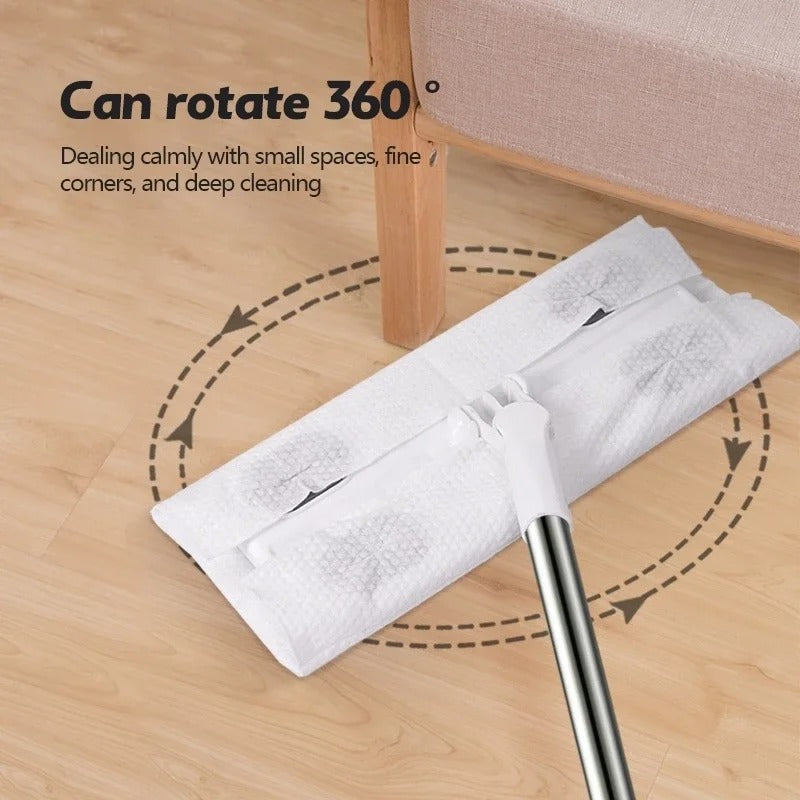 Large Flat Mop with Integrated Towel Clips – All-Surface Deep Cleaner