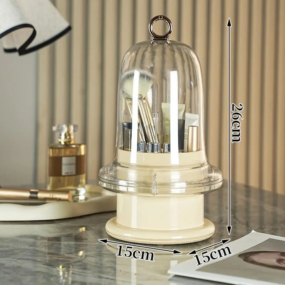 Gemini said Rotating Makeup Brush Organizer with Dust-Proof Lid