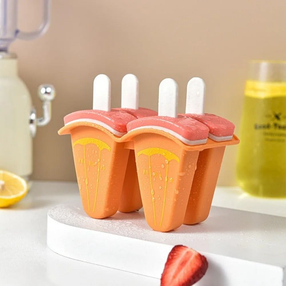 4-Piece Watermelon Popsicle & Ice Cream Maker Mold Set