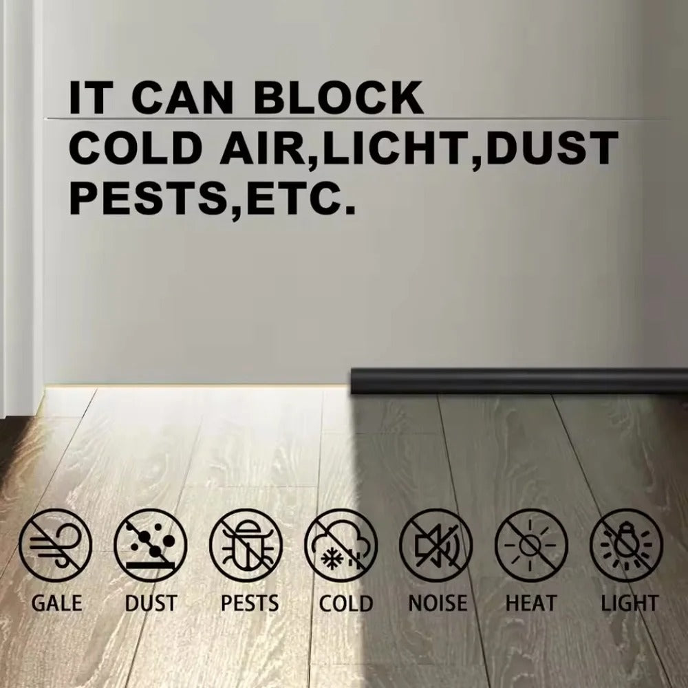 Premium Leatherette Door Draft Stopper - Double-Sided Foam Seal