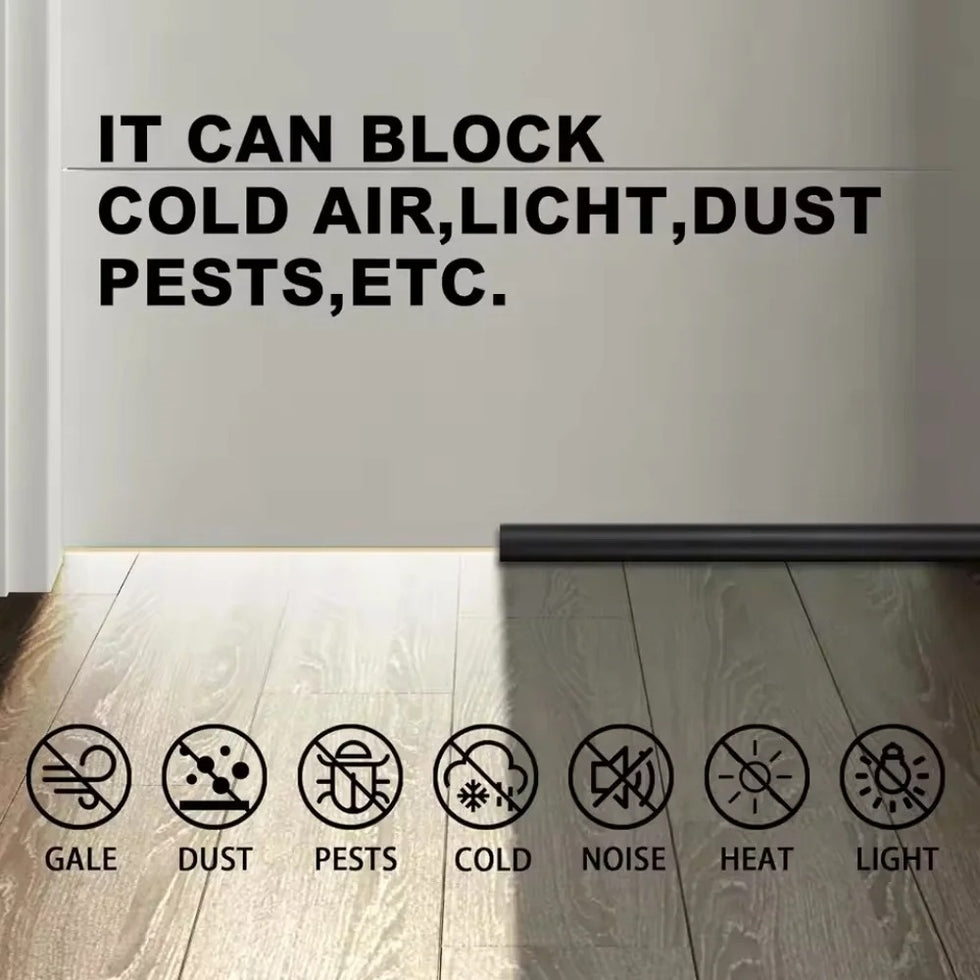 Premium Leatherette Door Draft Stopper - Double-Sided Foam Seal
