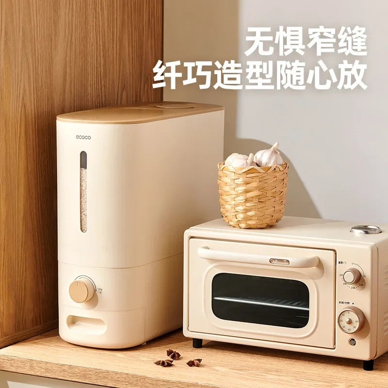 Ecoco Premium 10kg Quantitative Rice Bucket & Airtight Grain Dispenser