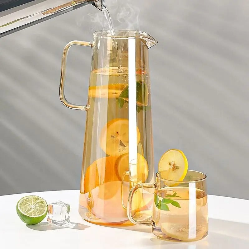 Premium 1800ml Glass Water Jug & Elegant Tabletop Pitcher