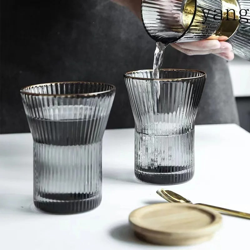 Aura Prism 7-Piece Diamond-Facet Glass Carafe & Tumbler Set