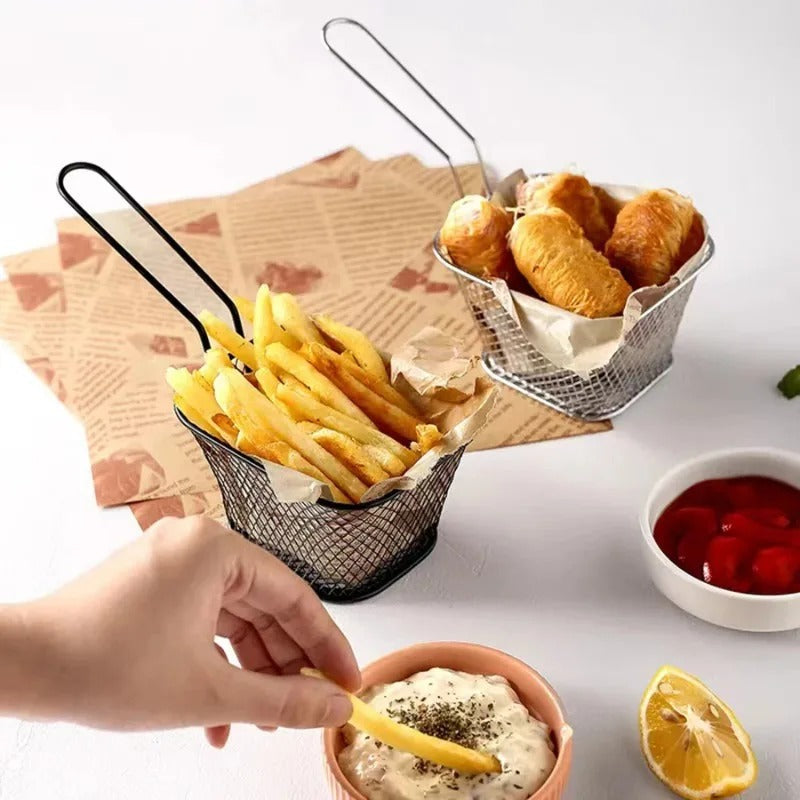 Mini Fried Snack Basket – French Fry & Chicken Server (Random color)