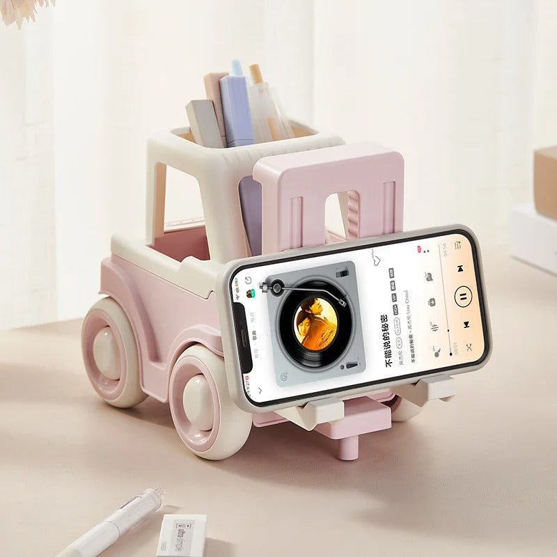 Cartoon Car Pen Holder & Phone Stand - Turbo Organizer