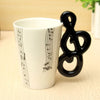 Ceramic Music Mug Style Mug  – Premium Musical Instrument Handle Coffee Mug (each)