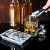 6-Piece Reusable Stainless Steel Ice Cube Set with Tong