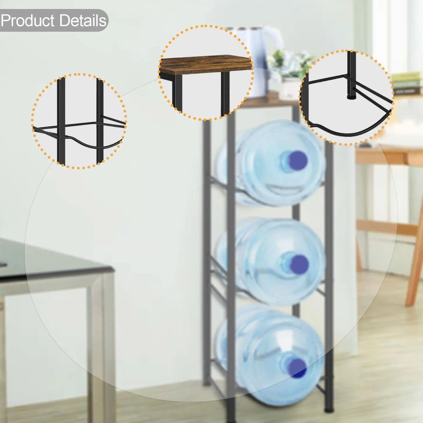 Premium Metal Water Dispenser Bottle Storage Organizer Stand