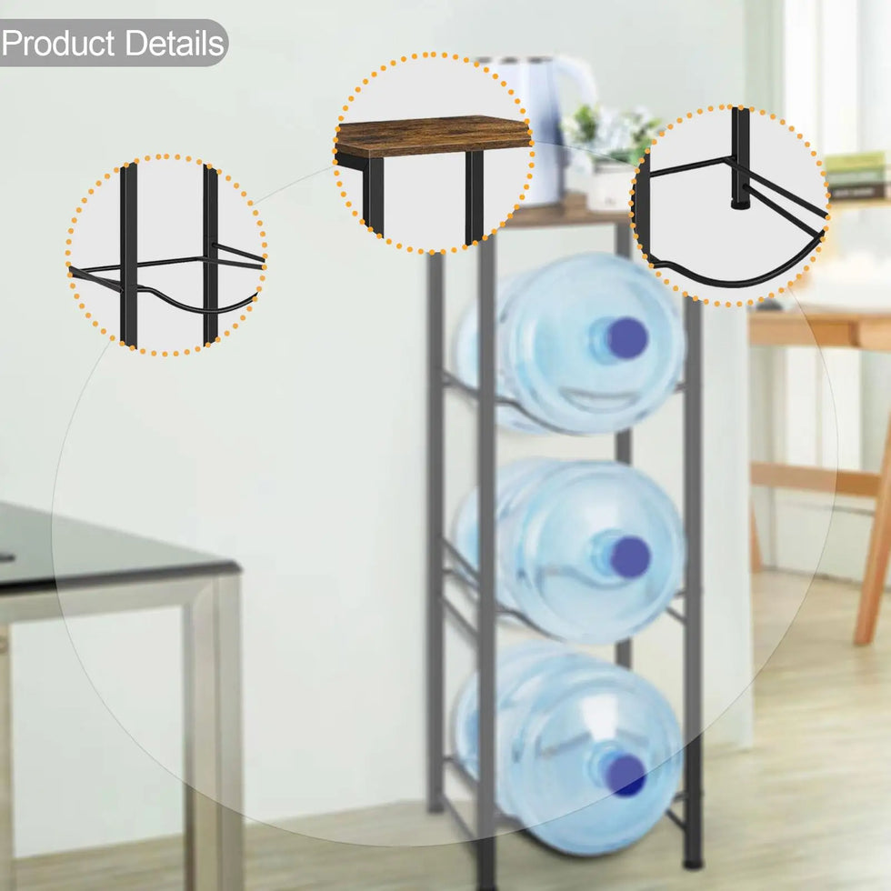 Premium Metal Water Dispenser Bottle Storage Organizer Stand