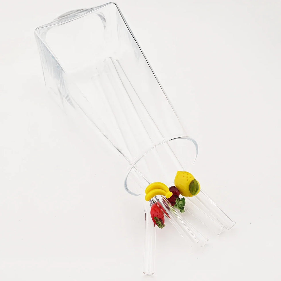 Premium 6-Piece Borosilicate Glass Straws Set – Reusable Eco-Friendly Drinking Straws