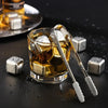6-Piece Reusable Stainless Steel Ice Cube Set with Tong