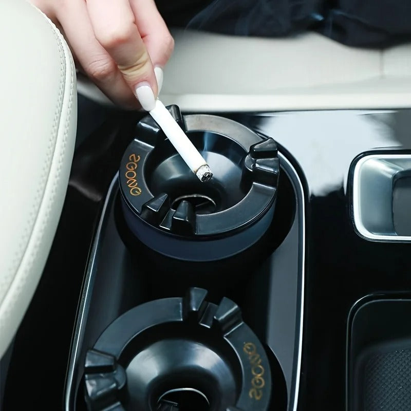 Portable Cup-Shaped Car Ashtray – Smart Hydro-Extinguishing Smokeless Organizer