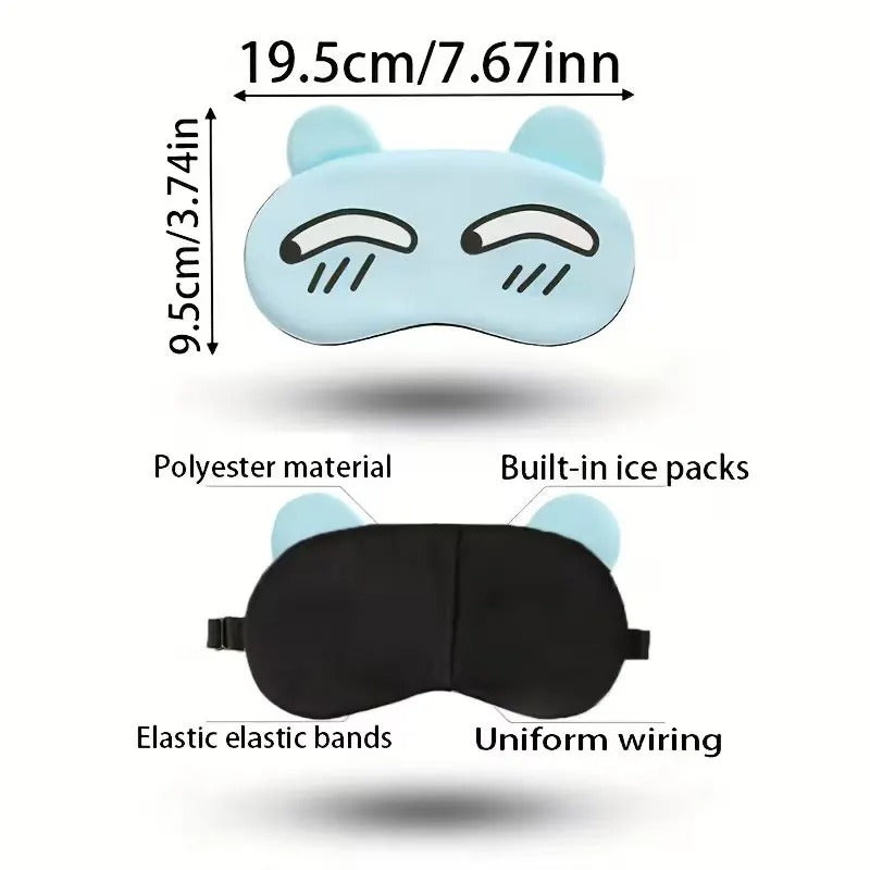 Cute Animal Sleep Mask with Removable Cooling Ice Bag (Random Design)