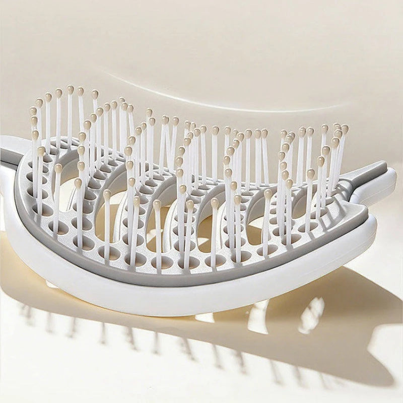Fluffy Detangling Hair Brush with Scalp Massage Soft Bristles