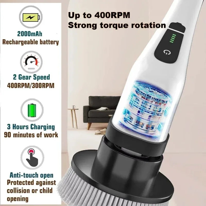 9-in-1 Multipurpose Electric Cleaning Brush – Cordless Deep Scrub