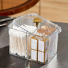 3-Compartment Cotton Swab & Pad Holder - Vanity Organizer