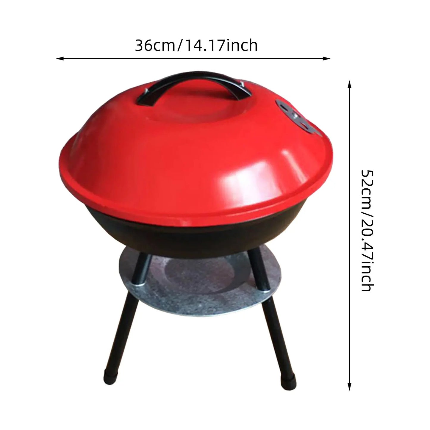 17-Inch Portable Football Charcoal BBQ Grill