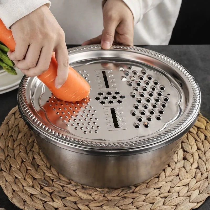 3-in-1 Multifunctional Stainless Steel Colander with Grater