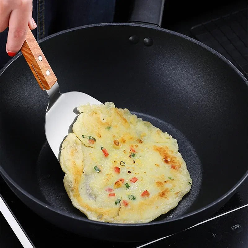 Heavy-Duty Stainless Steel Teppanyaki Spatula – Wide Solid Griddle Turner