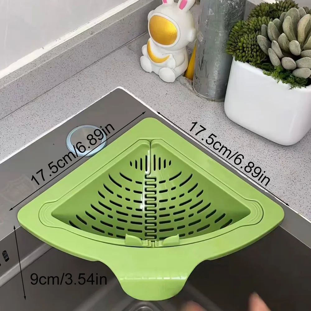 Magnetic Corner Sink Drain Basket – Foldable Mesh Kitchen Strainer & Waste Filter (Random Colours)
