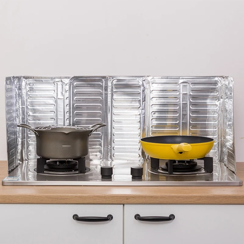 Foldable Aluminum Kitchen Gas Stove Oil Baffle Plate KT