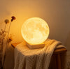 3D Printed Rechargeable Moon Lamp with Geometric Wooden Stand