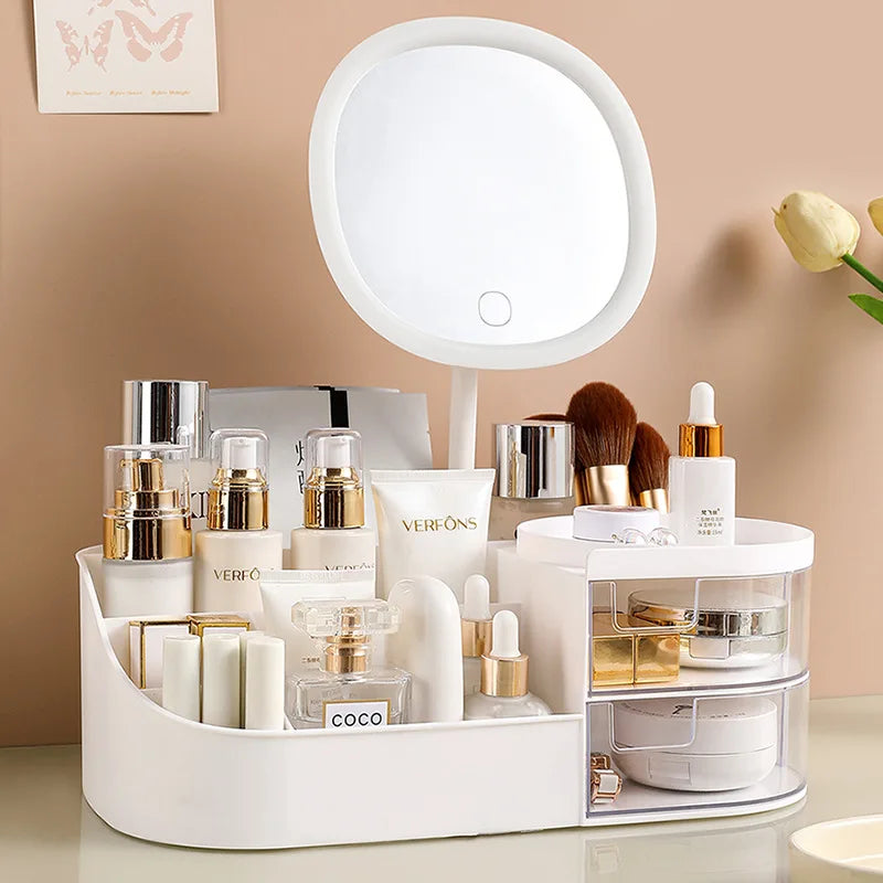 LuminaGlow LED Cosmetic Organizer & Makeup Vanity Station