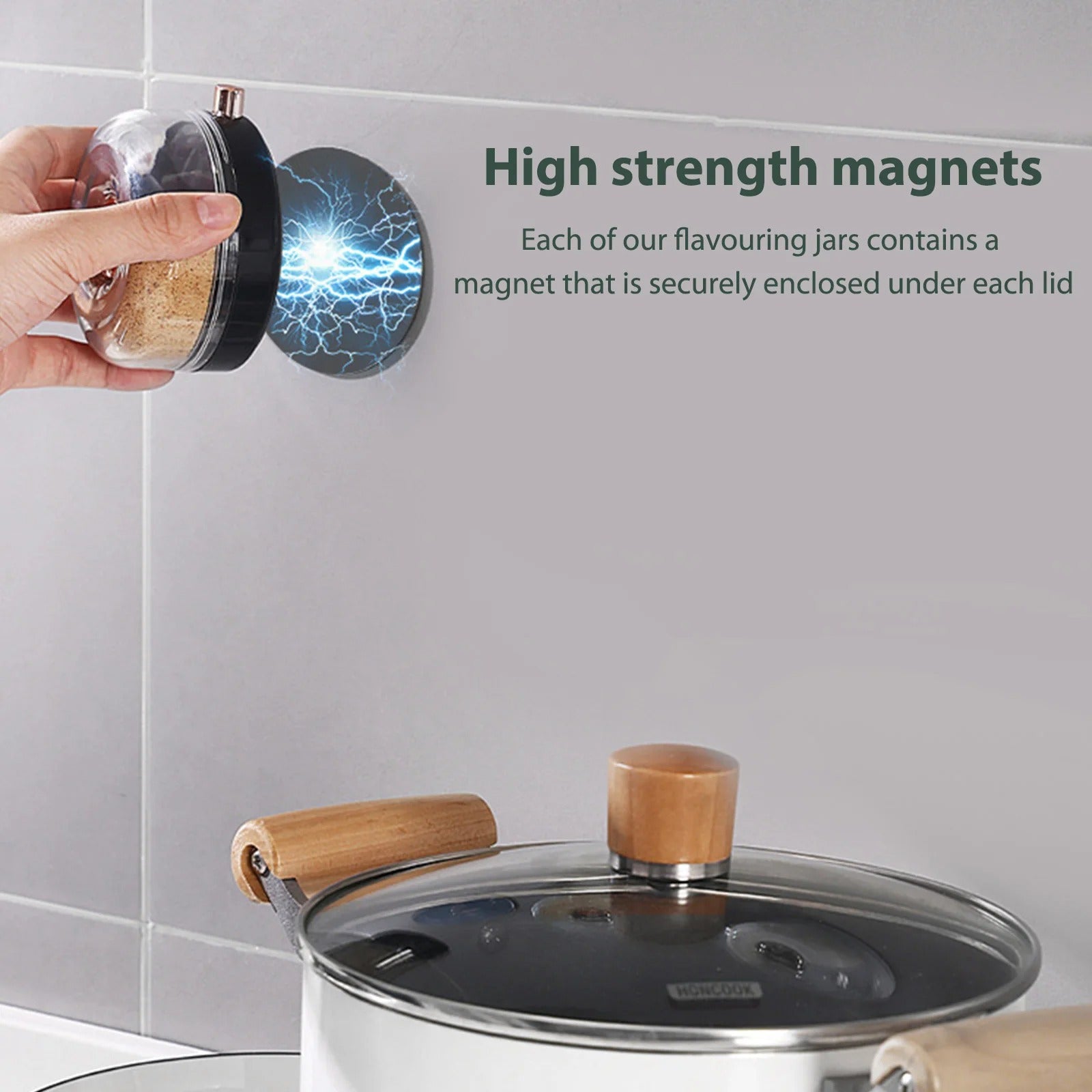 Magnetic Spice Jar Organizer – Space-Saving Magnetic Storage Box for Fridge & Microwave