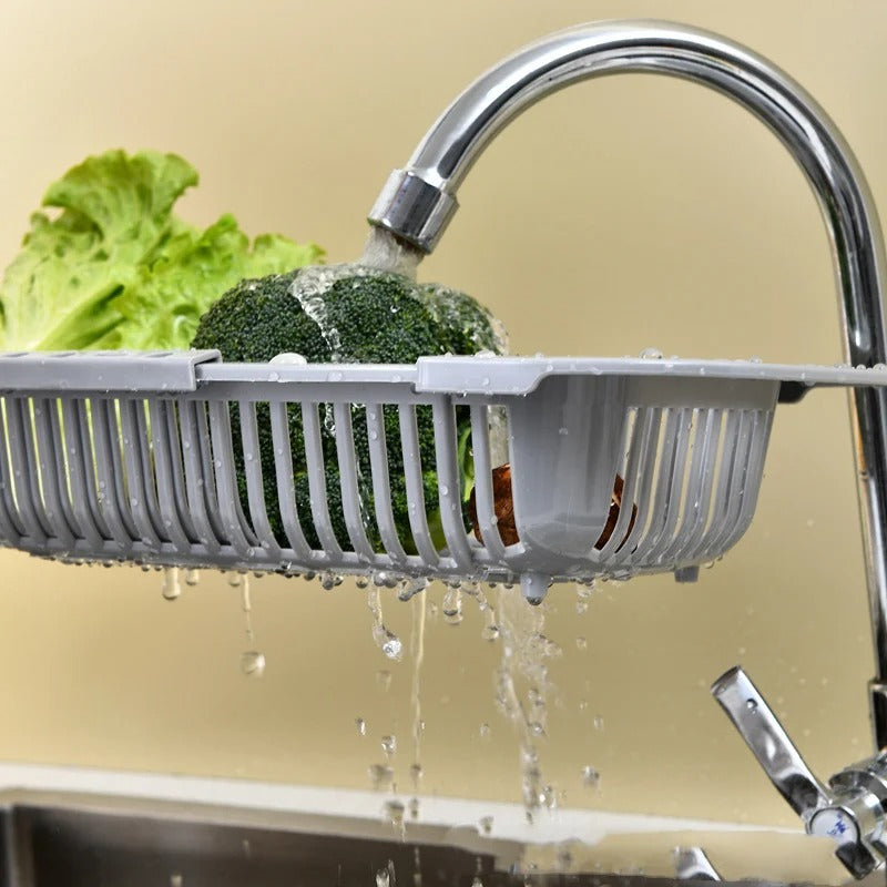 Adjustable Over-the-Sink Drain Basket – Expandable Kitchen Strainer