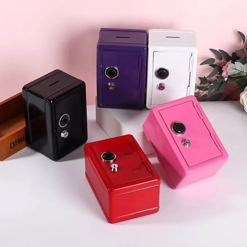 Mini Metal Safe Creative Savings Money Box (Random Colours)