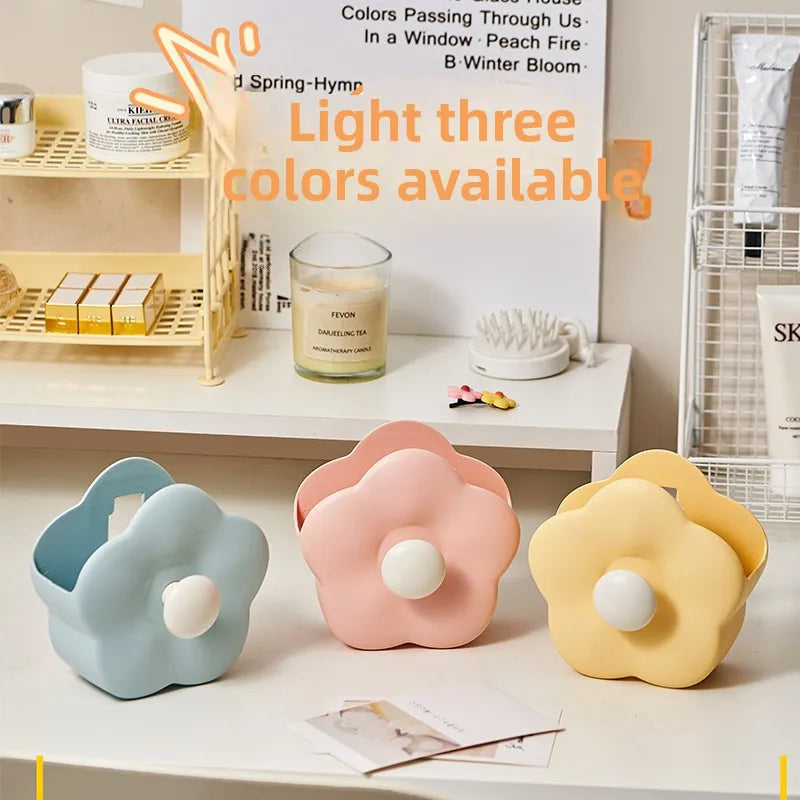 Flower-Shaped Silicone Makeup Brush Holder – Creative Desktop Organizer (Random Color)