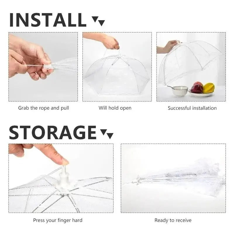 Foldable Mesh Food Cover – Elegant Kitchen Protection