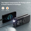Smart Portable Rechargeable Air Compressor – 2000mAh Mini Digital Inflator & Power Bank Emergency Kit