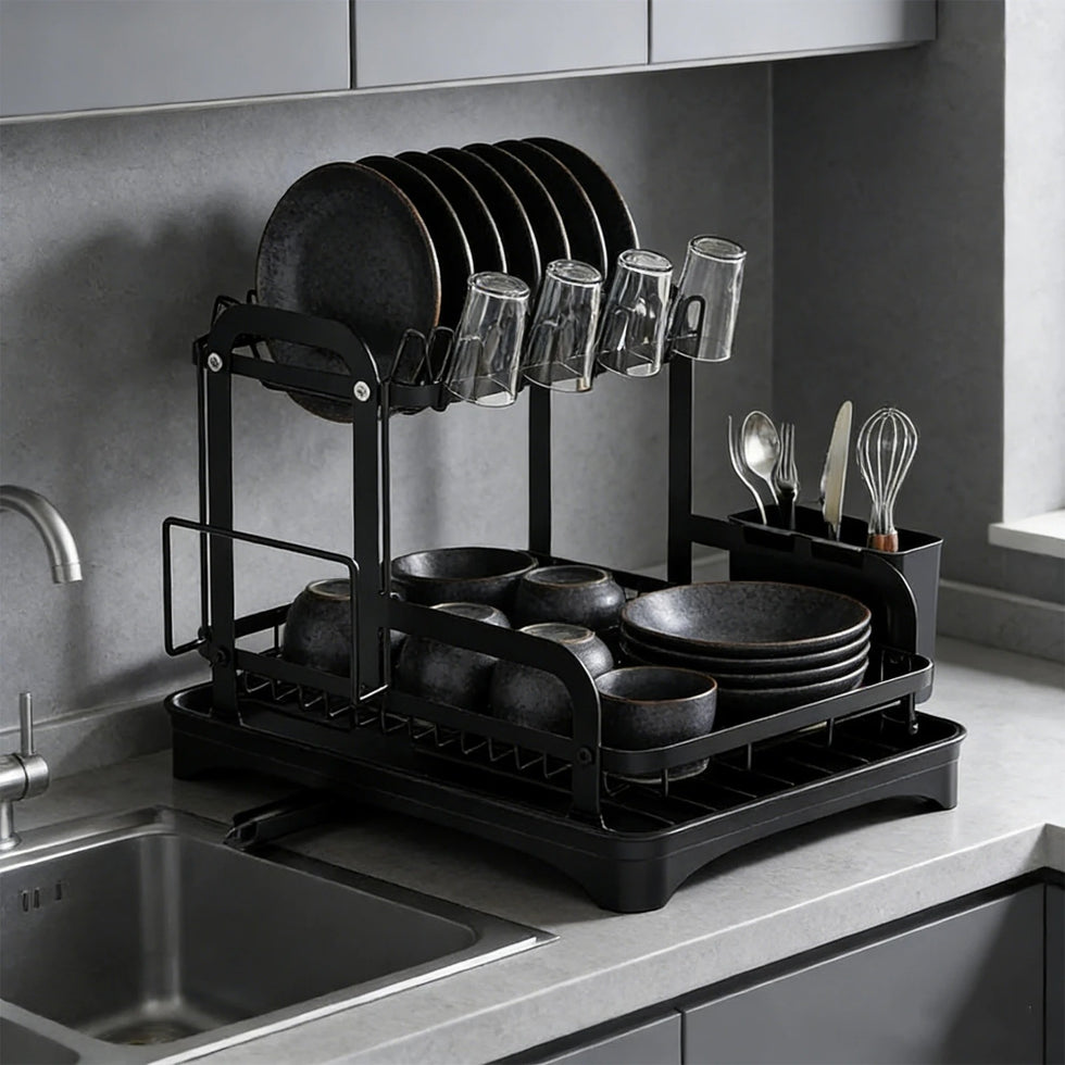 Premium Heavy-Duty Countertop Kitchen Dish Storage Rack
