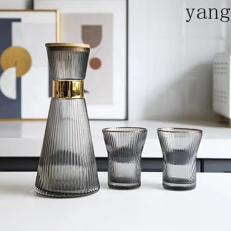 Aura Prism 7-Piece Diamond-Facet Glass Carafe & Tumbler Set