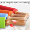 Non-Stick Silicone Rolling Pin (Belan) with Wooden Handles