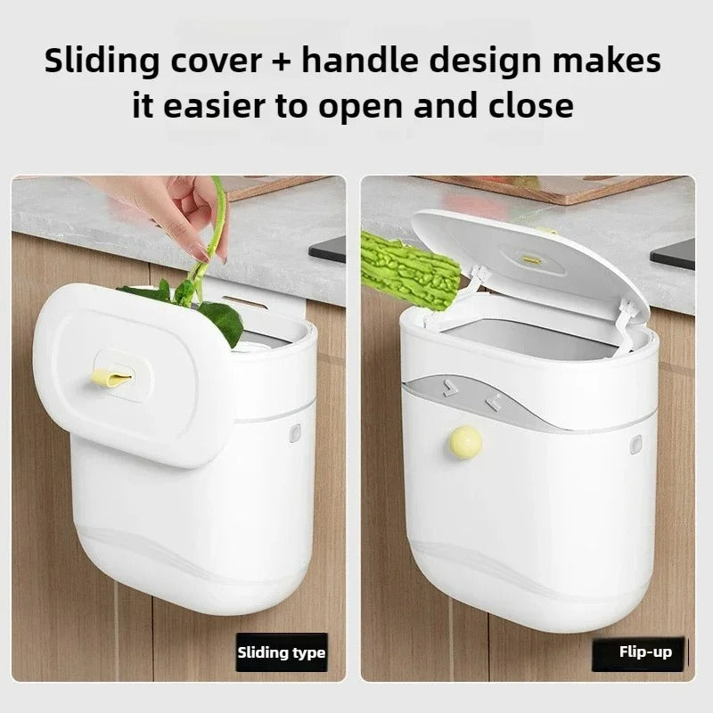 Wall-Mounted Swing-Top Waste Bin – Waterproof Space-Saver