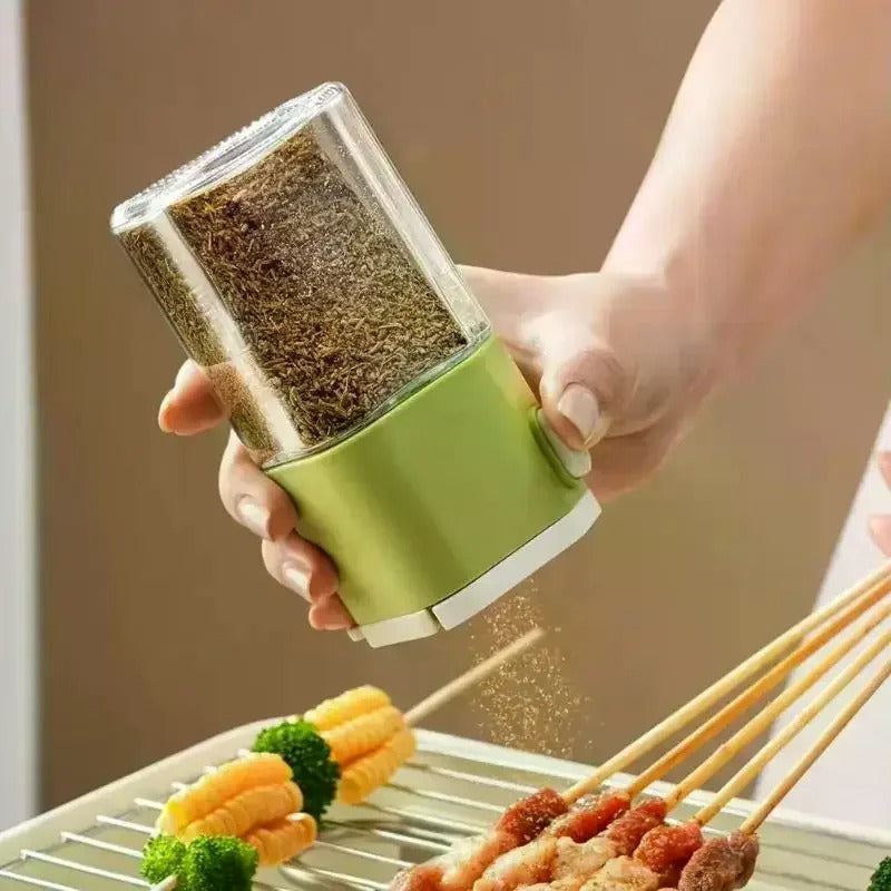 2-in-1 Dual-Chamber Glass Salt & Pepper Shaker Bottle