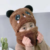 Winter Baby Ear Protection Hat & Integrated Scarf Set