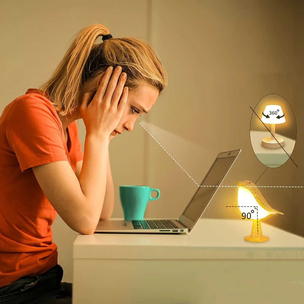Touch LED Bird Lamp – Premium Rechargeable Scandinavian Accent Light with Stepless Dimming