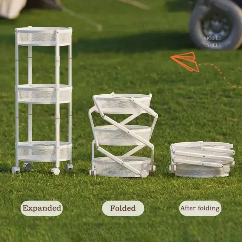 Folding Round Storage Rack - Ultimate Space-Saving Organizer