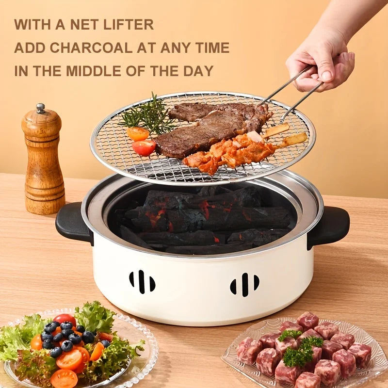 Portable Tabletop Barbecue Stove & Multi-Function BBQ Pan
