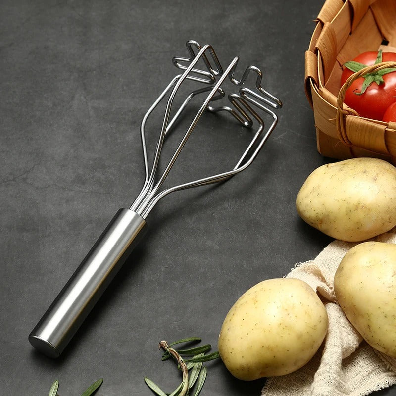 Stainless Steel Potato Masher – Ergonomic Smooth-Action Food Masher for Vegetables, Fruits & Baby Food