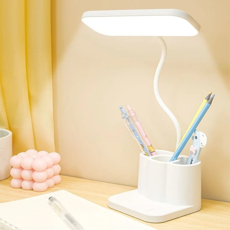 LED Desktop Study Table Lamp – Eye-Protection Reading Light with Flexible Arm