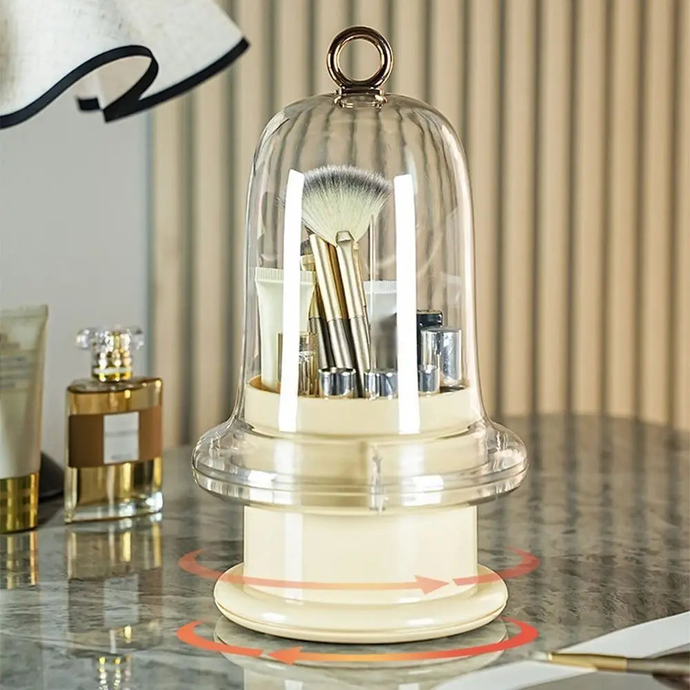 Gemini said Rotating Makeup Brush Organizer with Dust-Proof Lid