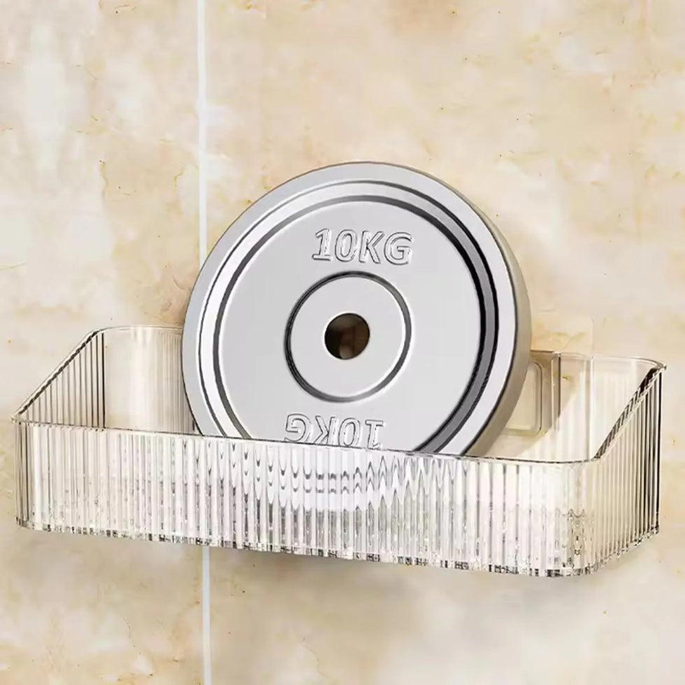 Wall Mounted Cosmetics Storage Rack - Corner Wall Shelf Organizer for Bathroom
