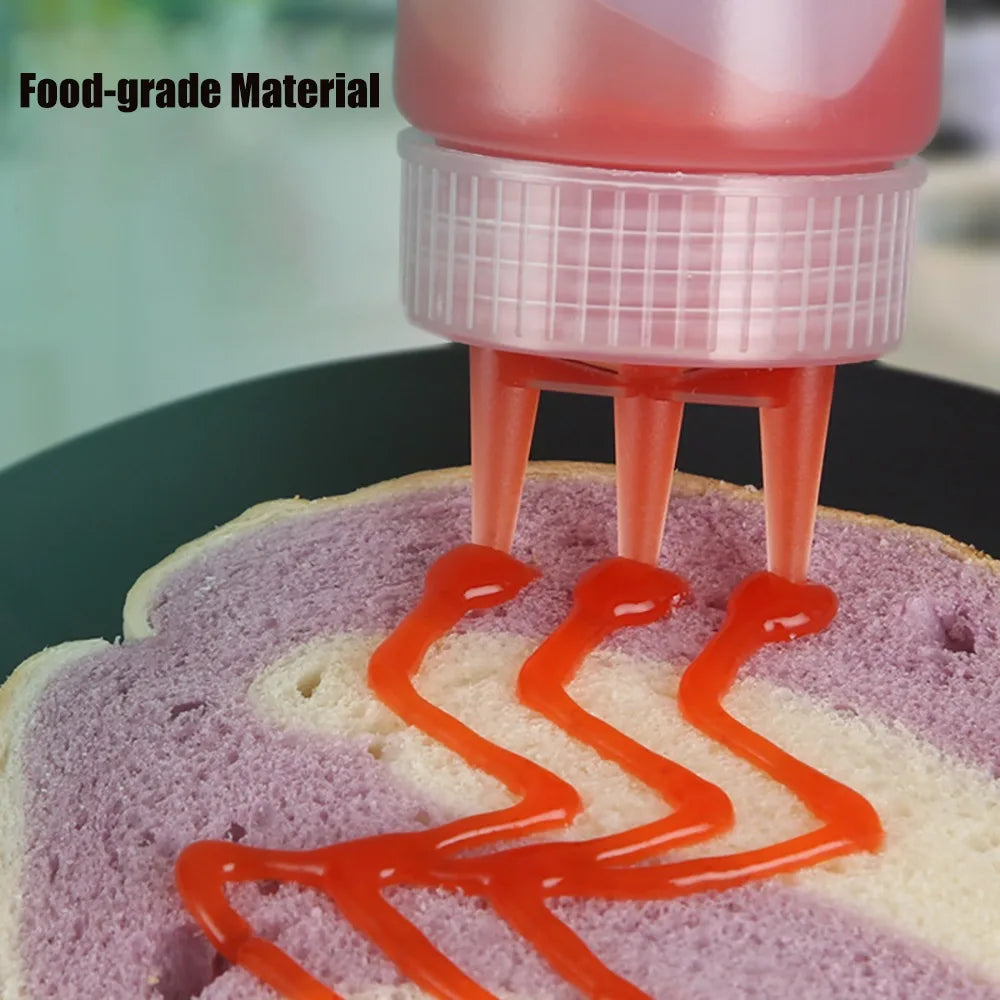 3 Nozzle Squeeze Sauce Bottle - Precision Drizzle for Kitchen & Decor