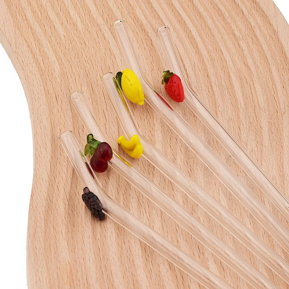 Premium 6-Piece Borosilicate Glass Straws Set – Reusable Eco-Friendly Drinking Straws